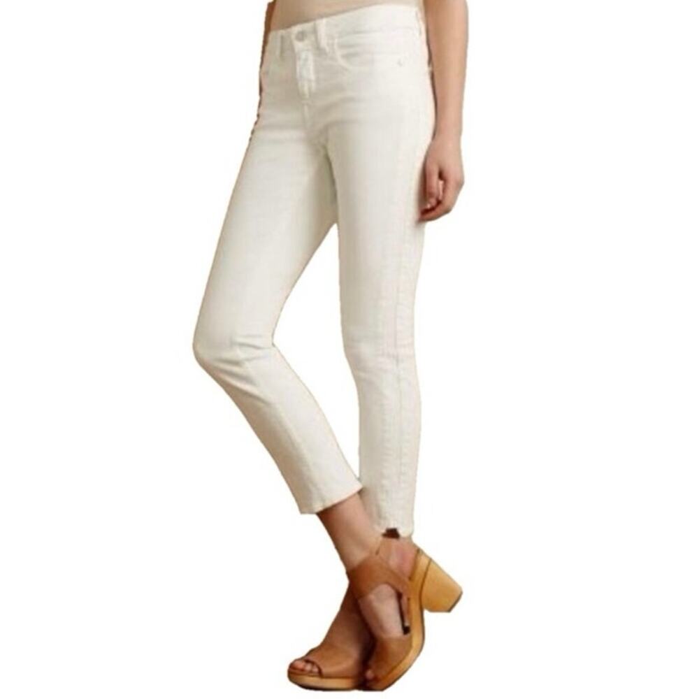 Pilcro and the Letterpress Stet Fit Cropped White Jeans 25” Inseam Size 27 Waist